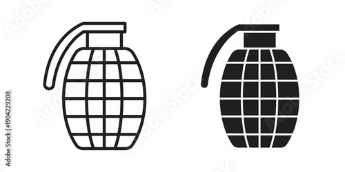 Hand grenade icon line illustration background. icon concept vector