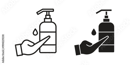 Hand wash icon line illustration background. icon concept vector