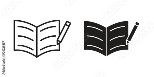 Homework icon line illustration background. icon concept vector