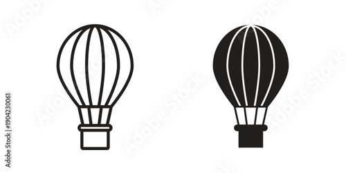 Hot air balloon icon line illustration background. icon concept vector