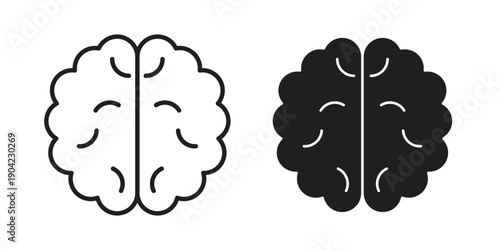 Human brain icon line illustration background. icon concept vector