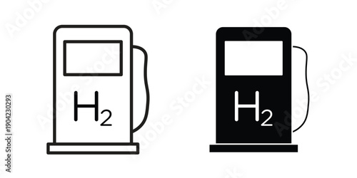 hydrogen fuel pump icon line illustration background. icon concept vector