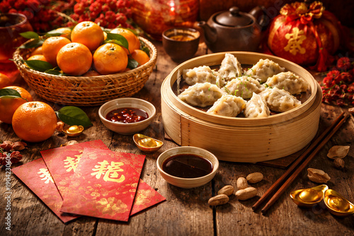 Festive Lunar New Year Assortment with Golden Ingots,Lunar New Year Celebration Snack Platter