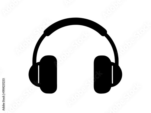 Technical support icon, Customer support headset and speech bubble a dark silhouette vector