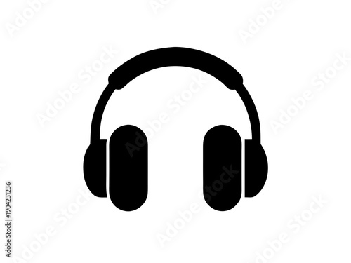 Technical support icon, Customer support headset and speech bubble a dark silhouette vector
