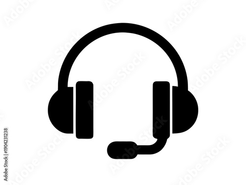Customer support headset icon vector, call center operator symbols illustration