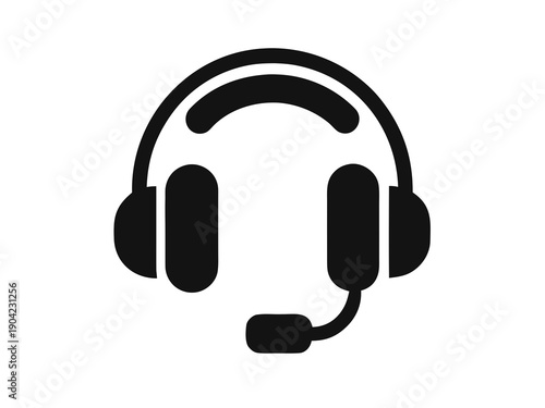 Customer support headset icon vector, call center operator symbols illustration