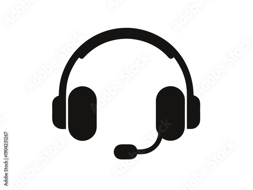 Customer support headset icon vector, call center operator symbols illustration