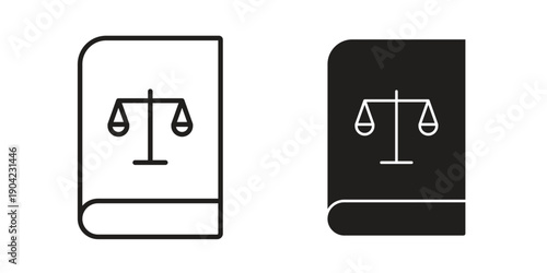 Law book icon line illustration background. icon concept vector