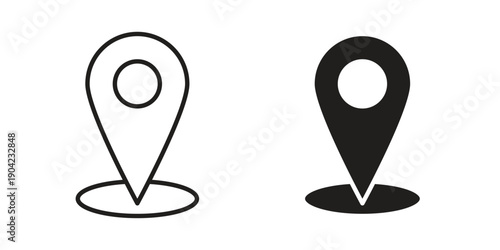 Navigation pin icon line illustration background. icon concept vector