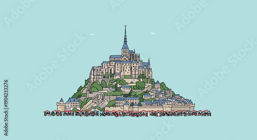 A Stunning Island Abbey Illustration