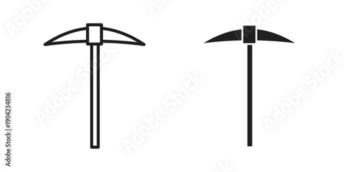 Pick axe icon line illustration background. icon concept vector