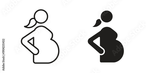 Pregnant woman icon line illustration background. icon concept vector