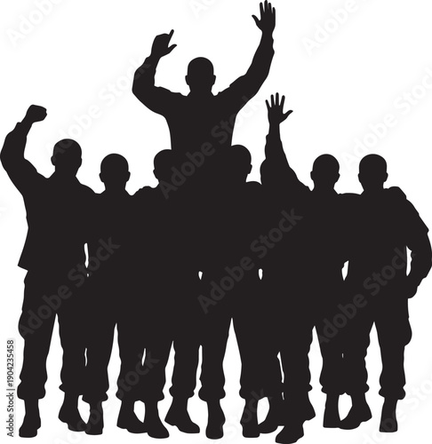 Silhouette Illustration of National Pride and Independence