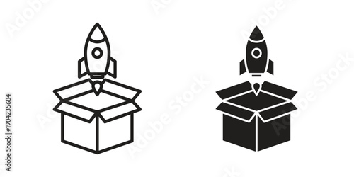 Product release icon line illustration background. icon concept vector