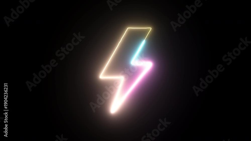 bolt animation with saber effect on alpha channel in 4k.