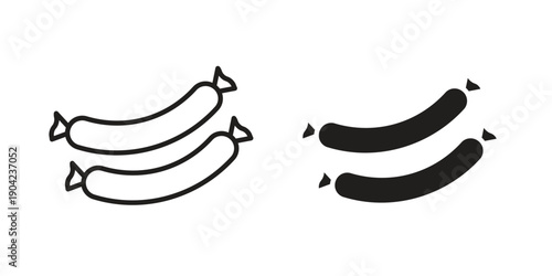 Sausage icon line illustration background. icon concept vector