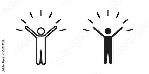 Self confidence icon line illustration background. icon concept vector