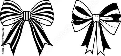 Decorative Ribbon Bow Illustration Set