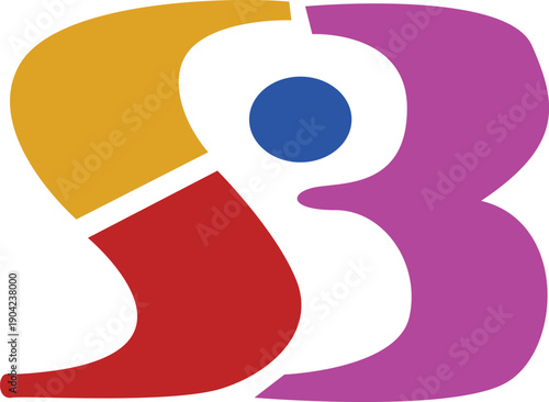 Modern Geometric Colorful Shape Vector logo with Center Abstract art, creative Symmetric Design.