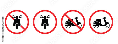 No motorcycle symbol vector illustration prohibition sign motorcycle ban restricted area traffic warning