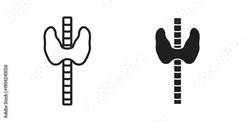 Thyroid icon line illustration background. icon concept vector