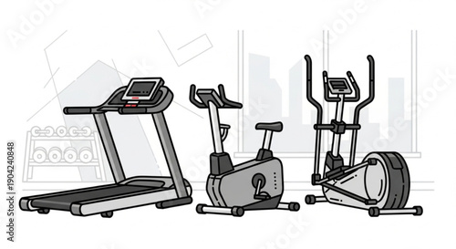 Exercise equipment for home gym use.