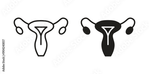 Uterus icon line illustration background. icon concept vector