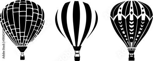 Hot Air Balloon Silhouette Vector Set