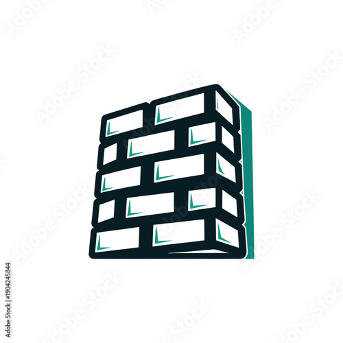 Modern Geometric Brick Wall Vector Illustration