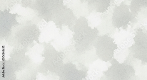 Seamless soft watercolor cloud pattern with light gray abstract blotches and airy minimal texture background