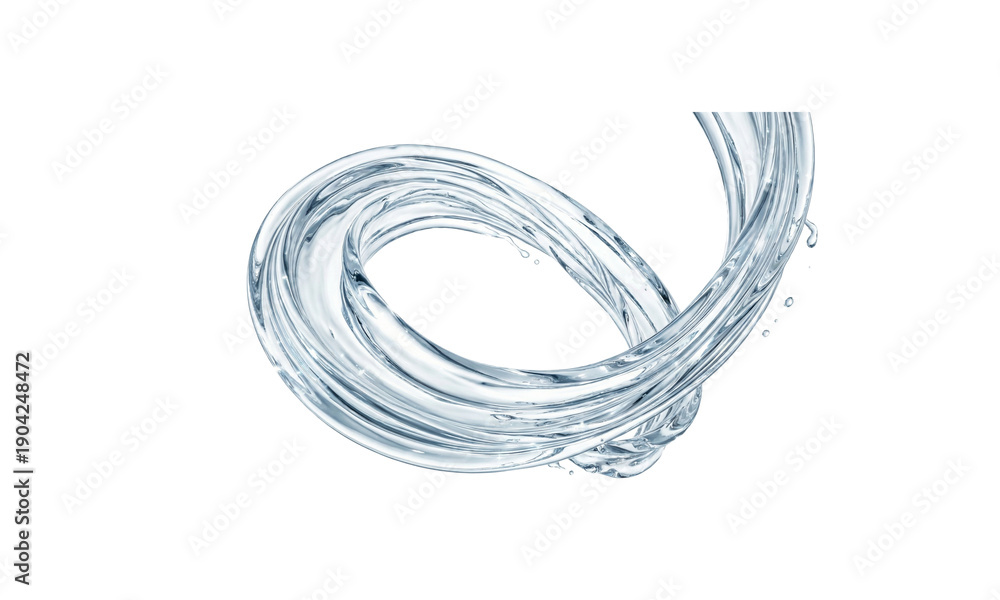 Fototapeta premium Dynamic Abstract Water Swirl Motion Isolated On White Background