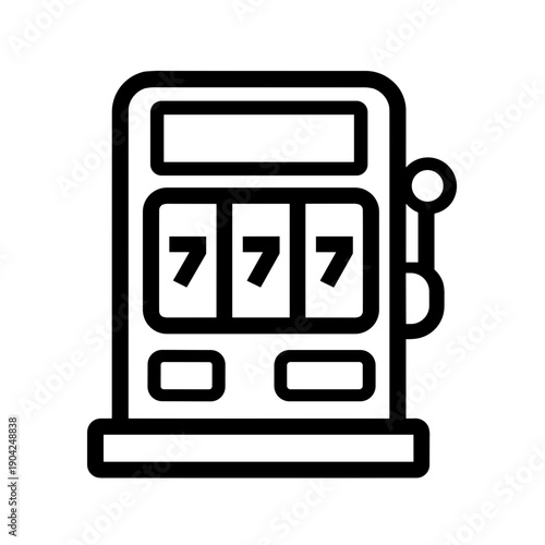 Minimalist slot machine casino gambling vector icon
