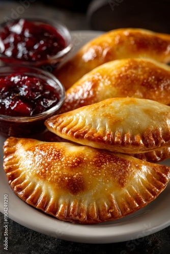 Wallpaper Mural empanadas with cranberry sauce on a white plate. Torontodigital.ca