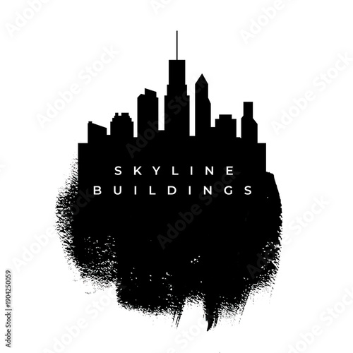 grungy urban skyline metropolis apartment silhouette