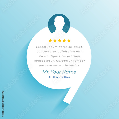stylish testimonial quotation box template for web review