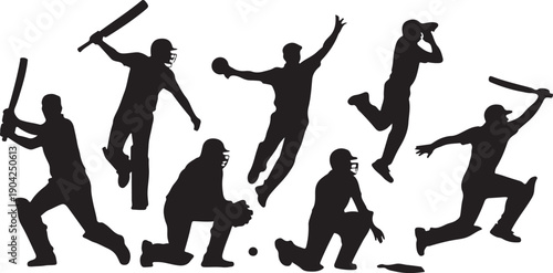 Cricket silhouettes
