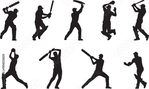 Cricket silhouettes