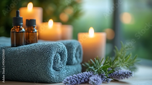 Spa inspired retirement card with candles essential oils and soft towels reminding the retiree to pamper themselves