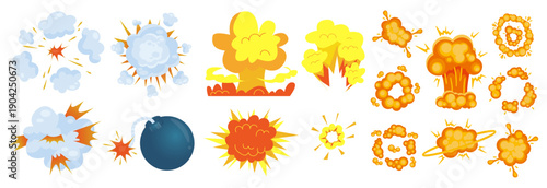 Cartoon bomb Explosion Effect  Set