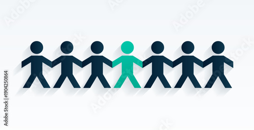 paper crafted human team chain concept for social network