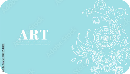 line style vintage swirl floral background design