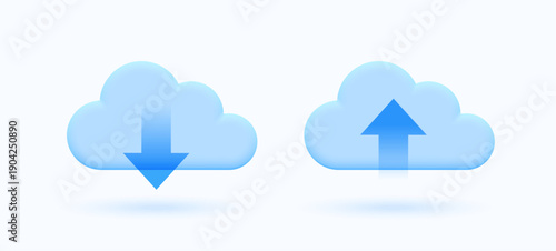 modern download and upload web icon for cloud networking