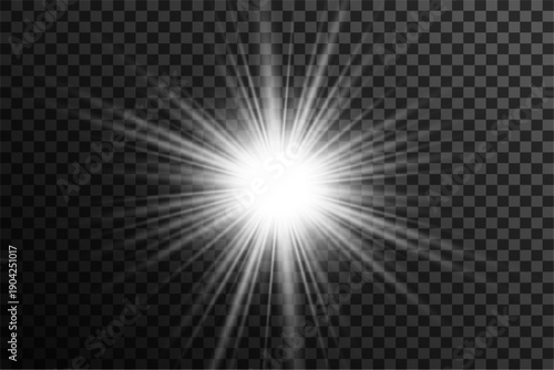transparent optical white starlight with burst effect