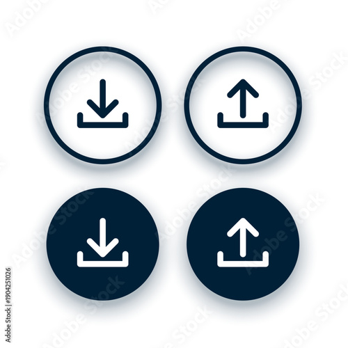 set of download and upload arrow symbol design