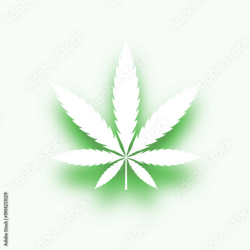 papercut style marijuana cannabis leaf with green shadow effect ve