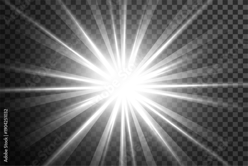 transparent glowing starlight rays burst effect