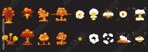 Cartoon bomb Explosion Effect  Set