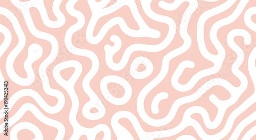Abstract pattern of flowing white lines on a pale pink background.