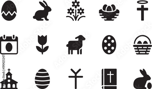 Easter Icon Set - Black
